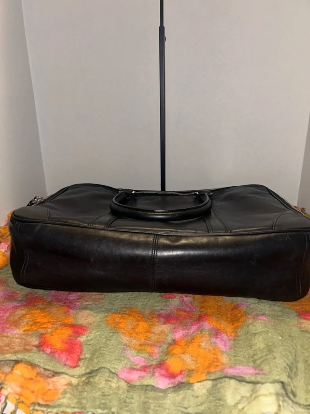 COACH Sleek Black Leather Briefcase Tote